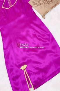 Sườn Xám Phi Lụa Tím Size M