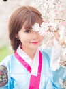 Hanbok Han Quốc 22 Áo Xanh Da Trời Váy Hồng