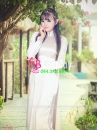 Áo Dài Trắng Cơ Bản Vải Phi