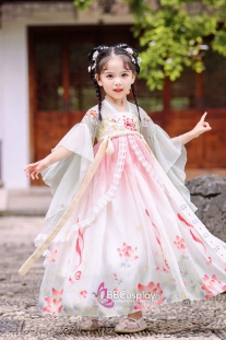 Trang Phục Hằng Nga Hồng Thanh Liên Cho Bé