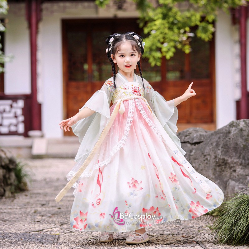 Trang Phục Hằng Nga Hồng Thanh Liên Cho Bé