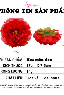 Phụ Kiện Hoa - Hoa Cài Tóc - Kẹp Hoa Lẻ - Hoa Mẫu Đơn