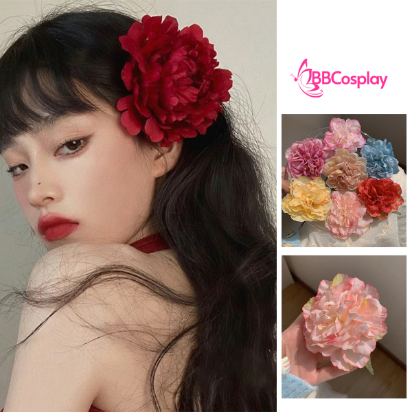 Phụ Kiện Hoa - Hoa Cài Tóc - Kẹp Hoa Lẻ - Hoa Mẫu Đơn