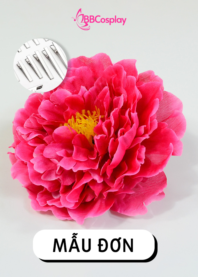 Phụ Kiện Hoa - Hoa Cài Tóc - Kẹp Hoa Lẻ - Hoa Mẫu Đơn