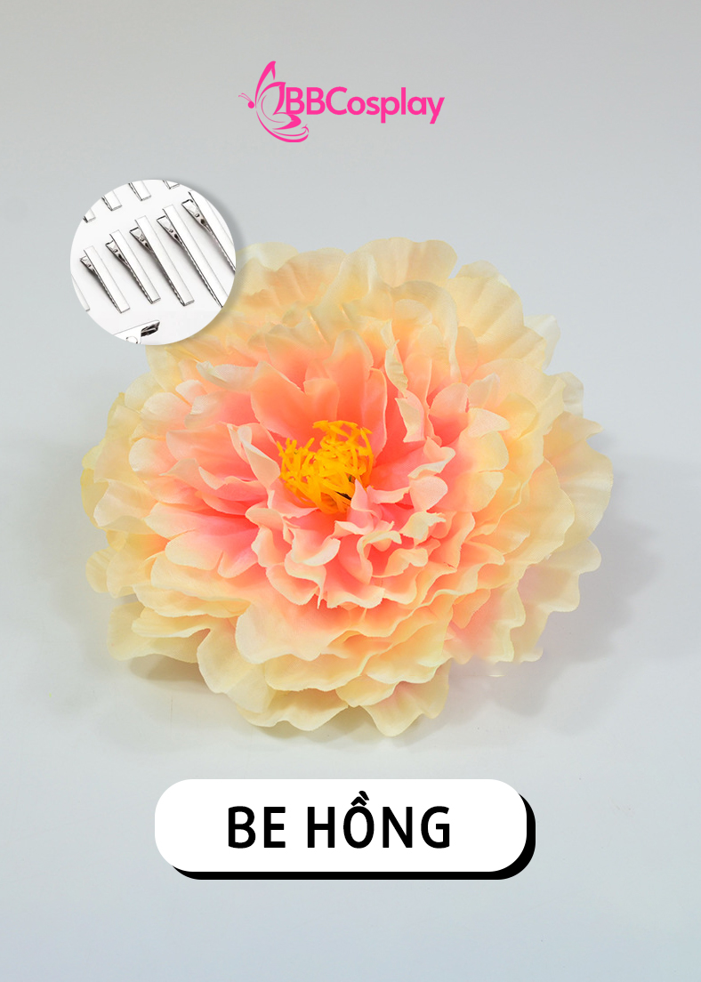 Phụ Kiện Hoa - Hoa Cài Tóc - Kẹp Hoa Lẻ - Hoa Mẫu Đơn