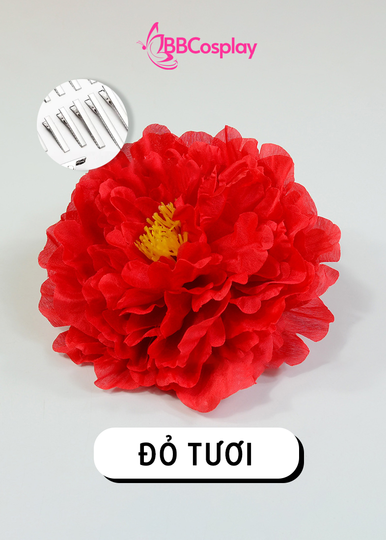 Phụ Kiện Hoa - Hoa Cài Tóc - Kẹp Hoa Lẻ - Hoa Mẫu Đơn