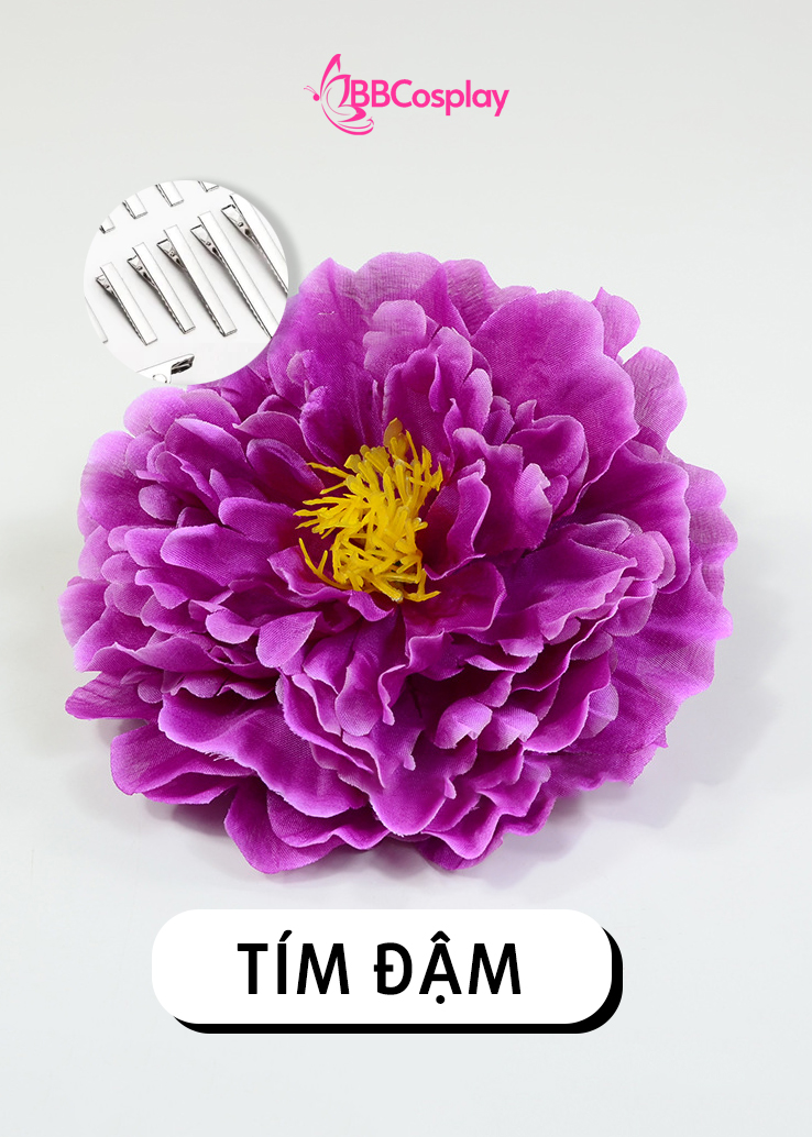 Phụ Kiện Hoa - Hoa Cài Tóc - Kẹp Hoa Lẻ - Hoa Mẫu Đơn