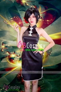 Sườn Xám Đen Viền Trắng Sexy