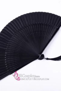 Quạt Xếp Đen Trơn