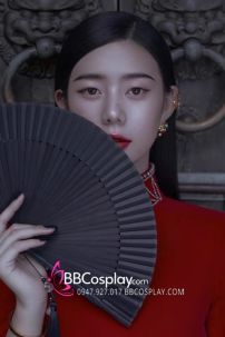 Quạt Xếp Đen Trơn