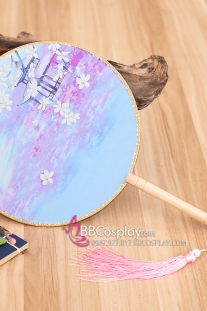 Quạt Tròn Đình Vọng Cát Tím