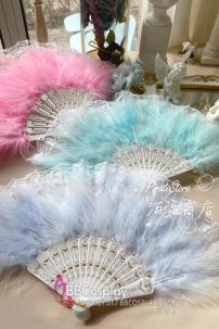 Quạt Lông Vũ Xanh