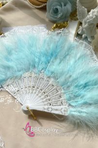 Quạt Lông Vũ Xanh