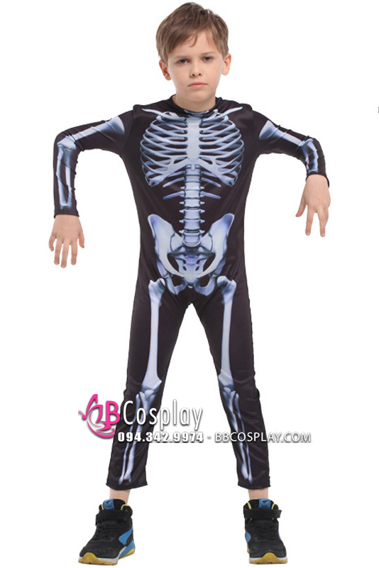 Trang Phục Bộ Xương Trẻ Em Halloween - Skeleton Jumsuit 130-140