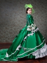 Đầm Châu Âu Xanh Lá Vintage 15Th Century