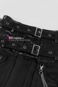 Giáp Đai Lưng Da Có Tà Chiến Binh Hiệp Sĩ Trung Cổ Phong Cách Punk Thợ Săn Bóng Đêm