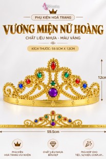 Vương Miện Nhựa Nữ Hoàng Vàng