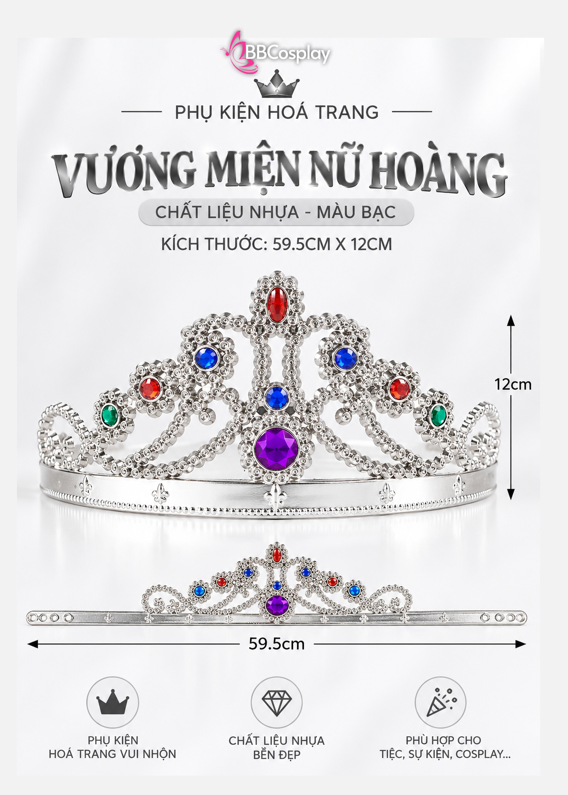 Vương Miện Nữ Hoàng Nhựa - Bạc