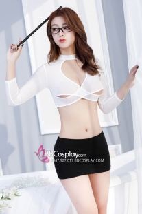 Đồ Cô Giao Sexy - Áo Trắng Váy Đen/ Áo Đen Váy Đen