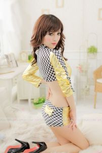 Trang Phục Đua Xe Vàng Áo Liền Quần
