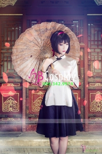 Trang Phục Nữ Sinh Trung Quốc Áo Trắng Kem Váy Đen