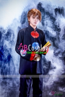 Sườn Xám Nam Màu Đen Hoạ Tiết Gấm Tròn Nhiều Màu