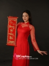 Áo Dài Đỏ Voan 4 Tà