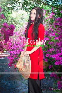 Áo Dài Cách Tân Đỏ Trơn