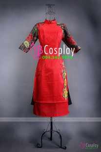 Áo Dài Cách Tân Đỏ - Áo Dài Cách Điệu Đỏ