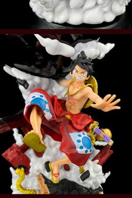 Mô Hình Figure Monkey D. Luffy Country Wano Big Fist Ape King Gun Mạ Tích Điện- One Piece