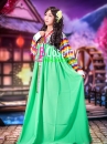 Hanbok Hàn Quốc Tay Áo Sọc Váy Xanh 26