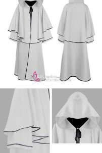 Áo Pháp Sư Phù Thủy Trắng Viền Đen Có Nón