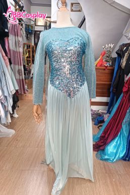 Trang Phục Nữ Hoàng Băng Giá Elsa - Vải Thun