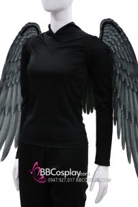 Cánh Chim In 3D Bằng Vải Nỉ Màu Đen