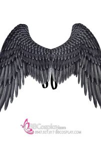 Cánh Chim In 3D Bằng Vải Nỉ Màu Đen