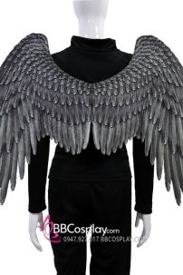 Cánh Chim In 3D Bằng Vải Nỉ Màu Đen