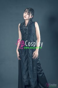 Áo Dài Gấm Đen Sát Nách 36