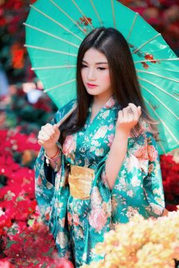 Kimono Xanh Phi Hoa