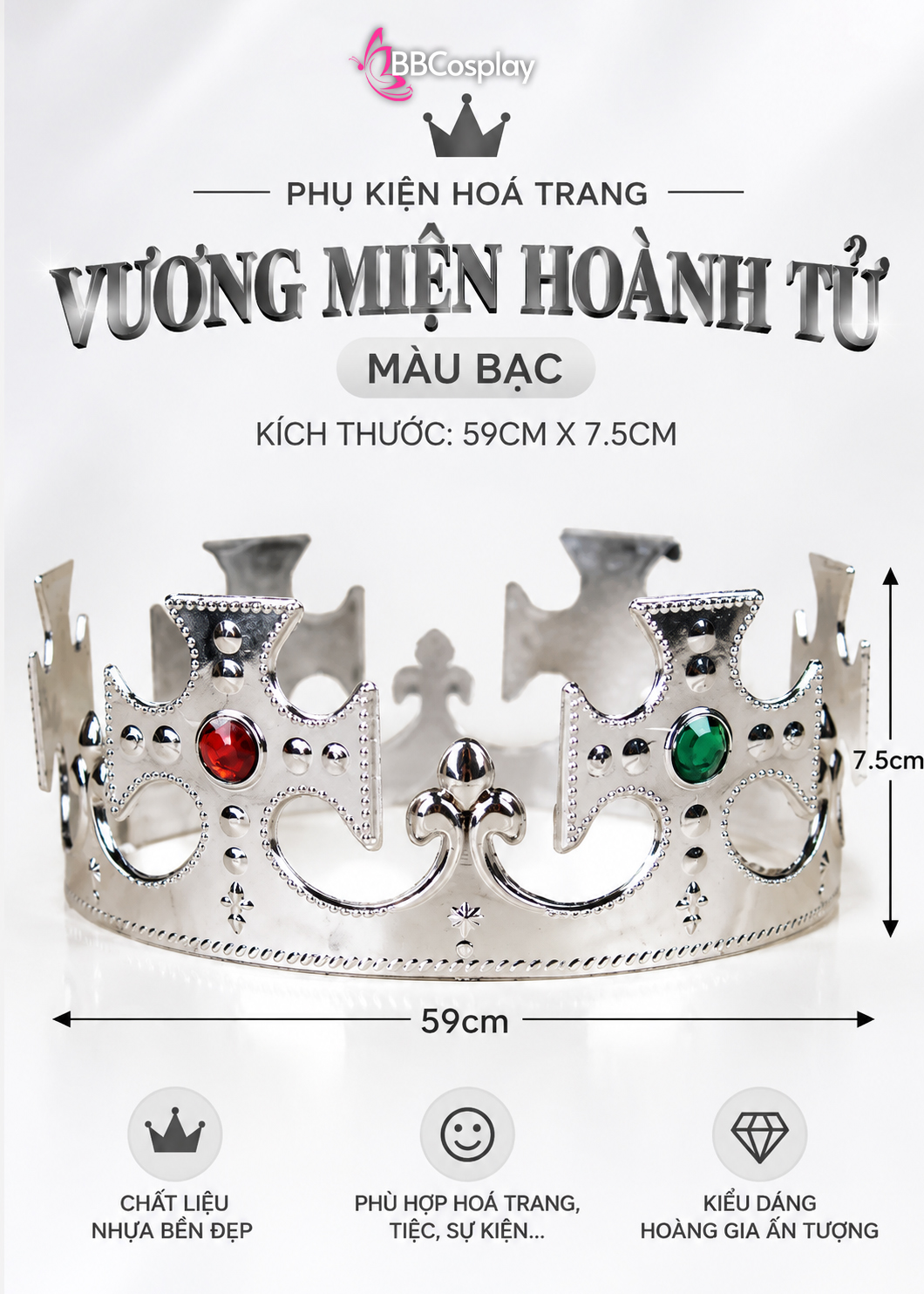 Vương Miện Hoàng Tử Nhựa - Bạc