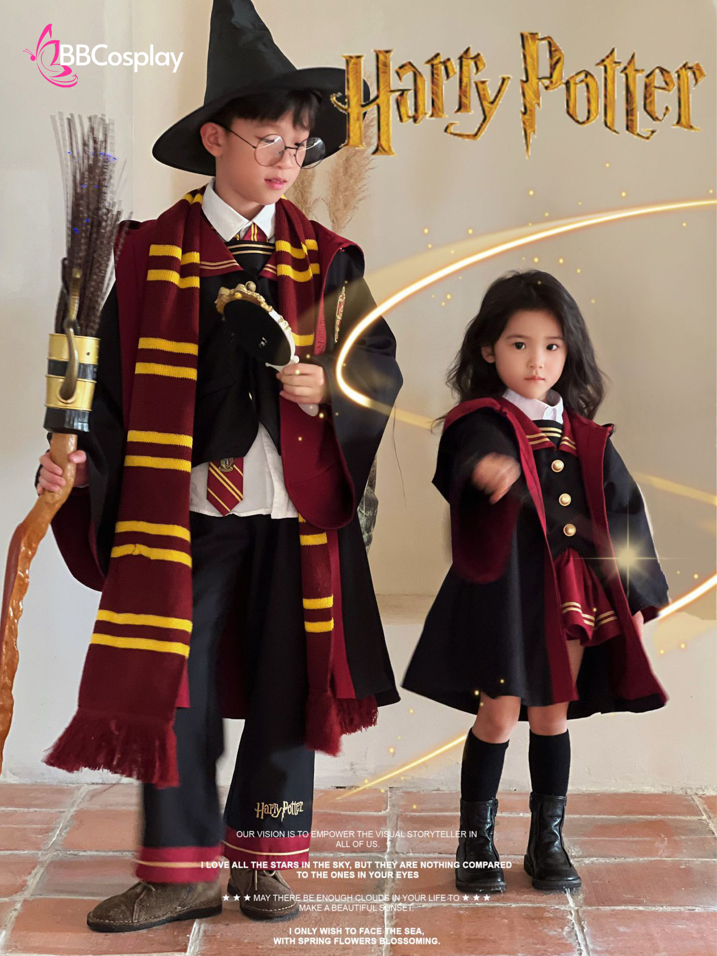 Đồng Phục Trường Hogwarts - Trọn Bộ Full Phụ Kiện Harry Potter