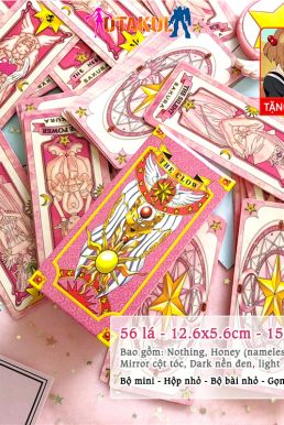 Bộ Thẻ Bài Sakura 56 Lá Hộp Nhỏ  Màu Hồng