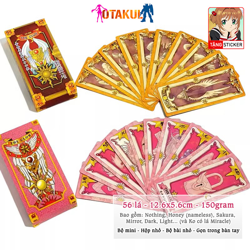 Bộ Thẻ Bài Sakura 56 Lá Hộp Nhỏ  Màu Hồng