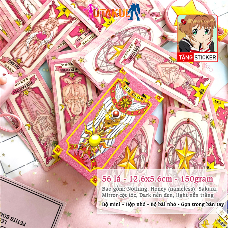 Bộ Thẻ Bài Sakura 56 Lá Hộp Nhỏ  Màu Hồng