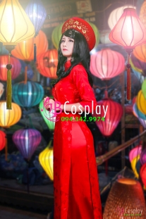 Áo Dài Đỏ Gấm 39