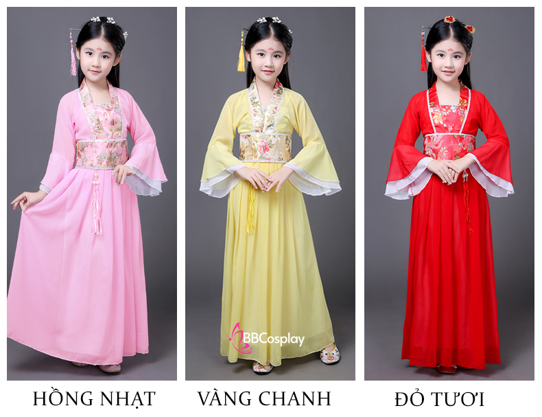 Trang Phục Hằng Nga Trẻ Em - Mẫu Vàng Viền Gấm
