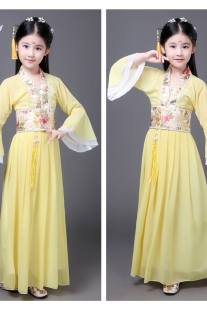 Trang Phục Cổ Trang Trẻ Em - Mẫu Vàng Viền Gấm