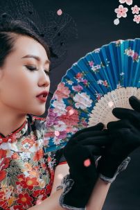 Sườn Xám Thượng Hải Đen Dài