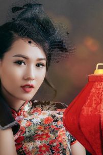 Sườn Xám Thượng Hải Đen Dài