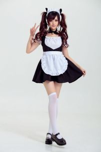 Đồ Maid Đen Trơn Đơn Giản