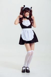 Đồ Maid Đen Trơn Đơn Giản